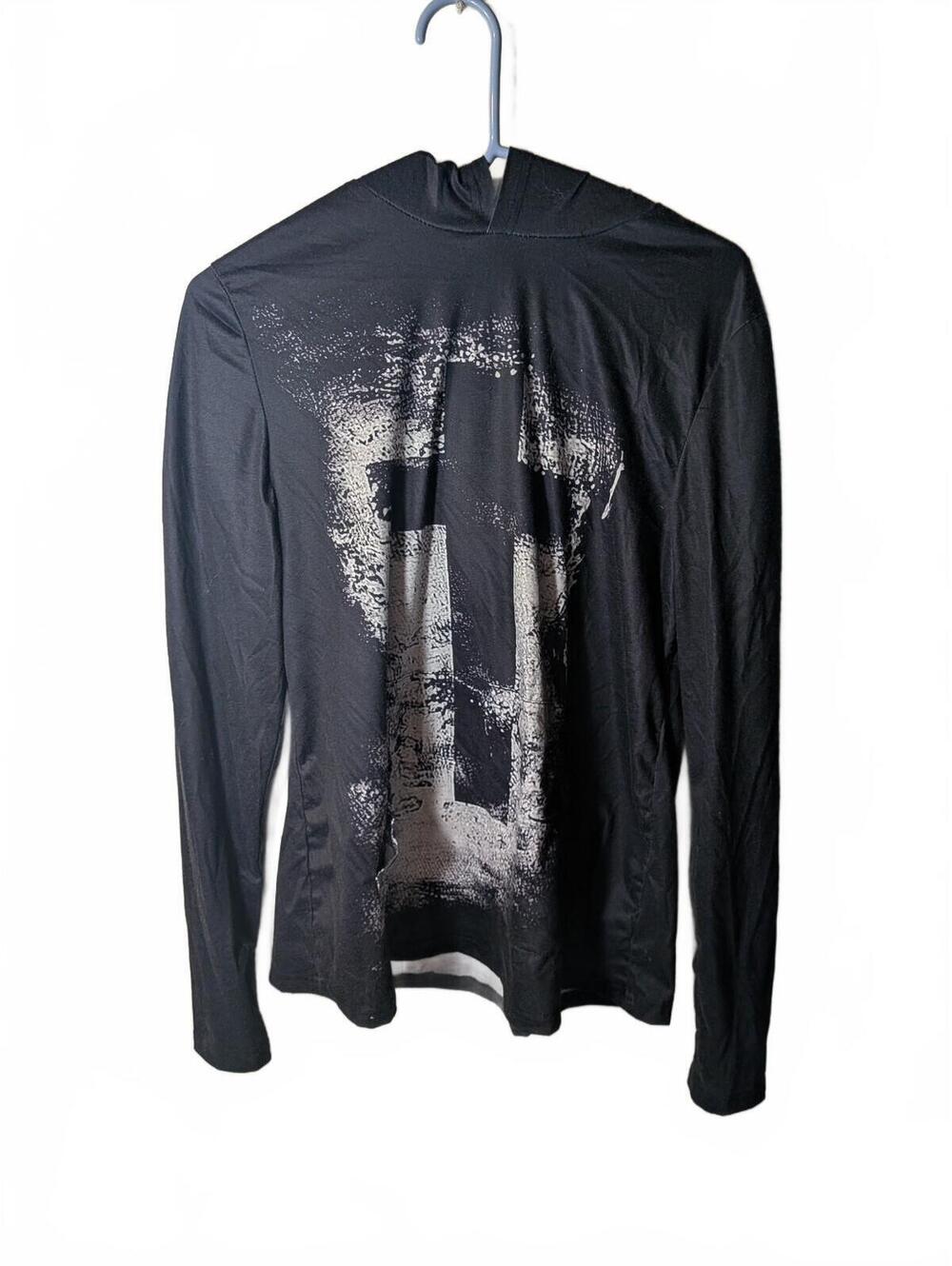 Christian Cross Graphic Hooded Long Sleeve Shirt Men’s Medium